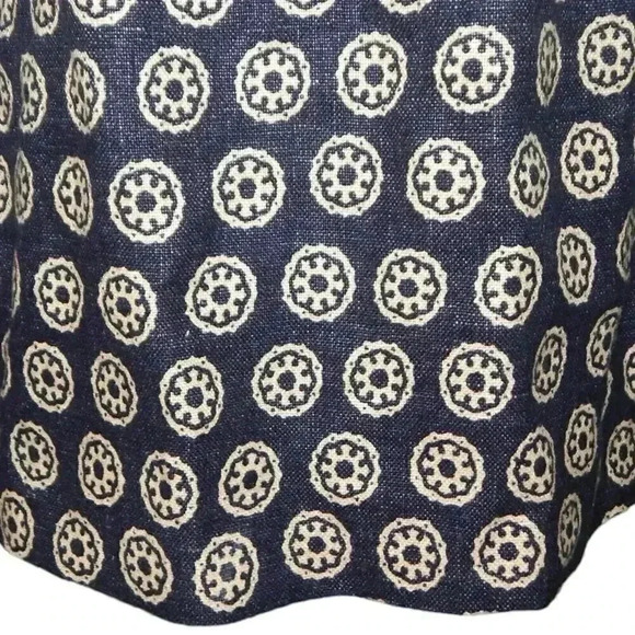 J.Crew Collection Roxy Racer Shift Dress Printed Heavy Linen Blue Beige Size 6 - Picture 4 of 7